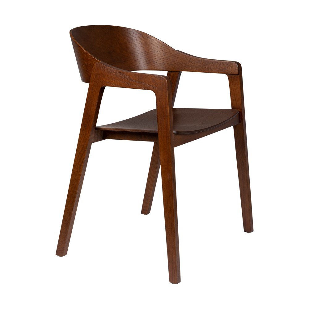 E-shop Jedálenské kreslo s podrúčkami v dekore orecha v tmavo prírodnej farbe Westlake – Dutchbone