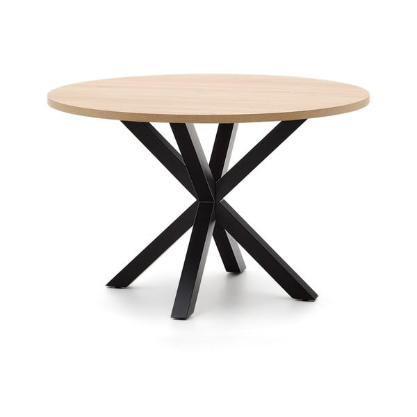 Okrúhly jedálenský stôl v čierno-prírodnej farbe ø 120 cm Argo – Kave Home-image-2