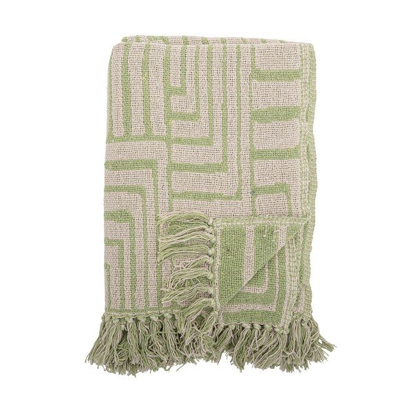 Zelená deka s prímesou bavlny 130x155 cm Velva – Bloomingville