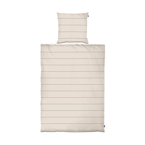 Béžové obliečky na jednolôžko z bavlneného saténu 140x200 cm Align – Mette Ditmer Denmark