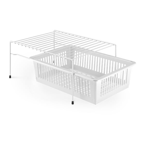 Biela antikoro prídavná polica s úložným priestorom Metaltex Dino-image-1