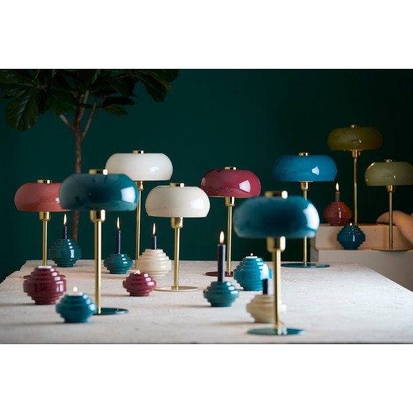 Vínová stolová lampa s kovovým tienidlom (výška 40 cm) Surin – Light & Living-image-1