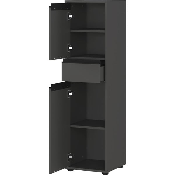 Antracitová vysoká úzka kúpeľňová skrinka 33x121 cm Lemont – Germania-image-3