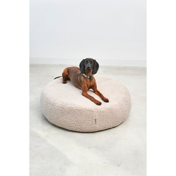 Béžový pelech pre psa z materiálu buklé ø 90 cm Senso Pouffe Greige M/L – MiaCara-image-2