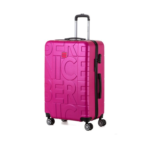 Ružový cestovný kufor Berenice Typo, 107 l