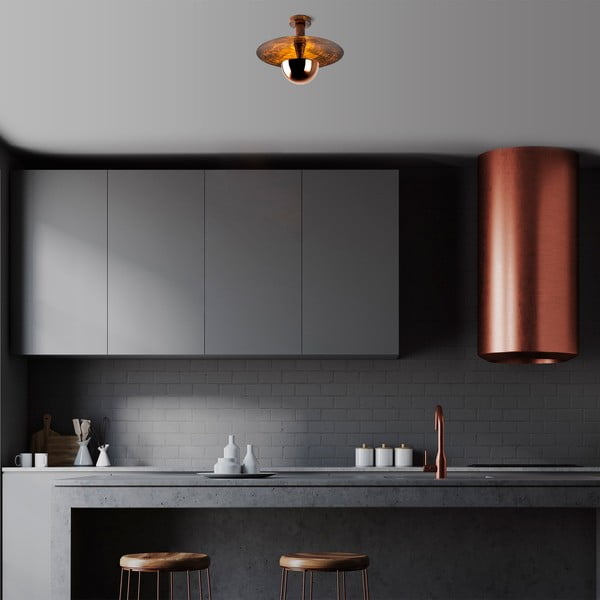 Stropné svietidlo v medenej farbe s kovovým tienidlom ø 38 cm Kurt – Opviq lights-image-4