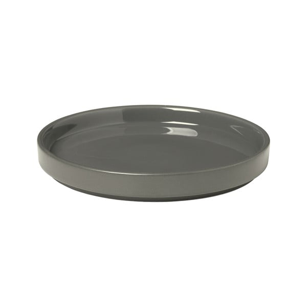 Sivý keramický tanier Blomus Pilar, ø 14 cm