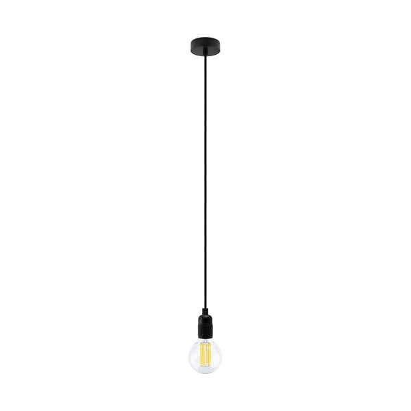 Čierne závesné svietidlo so žiarovkou Bulb Attack Uno Basic Globe