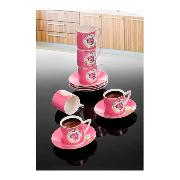 Ružový porcelánový set Cihan Bilisim Tekstil