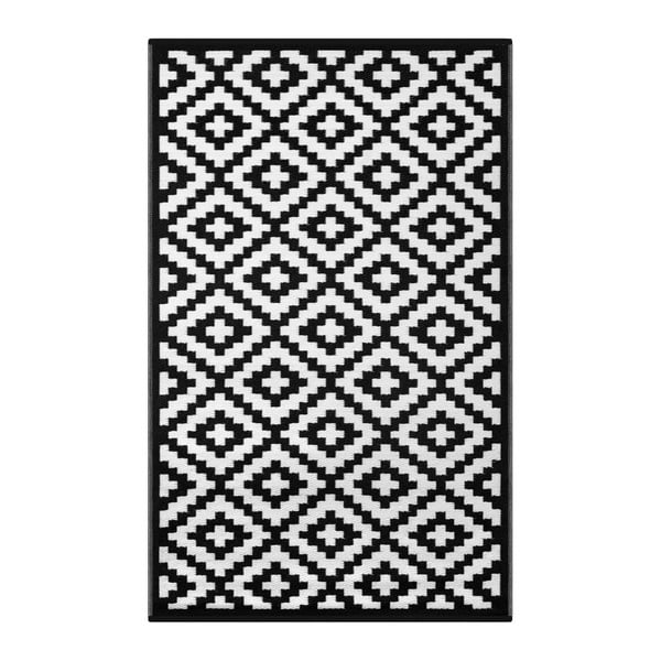 Čierno-biely obojstranný koberec vhodný aj do exteriéru Green Decore Gahna, 150 × 240 cm