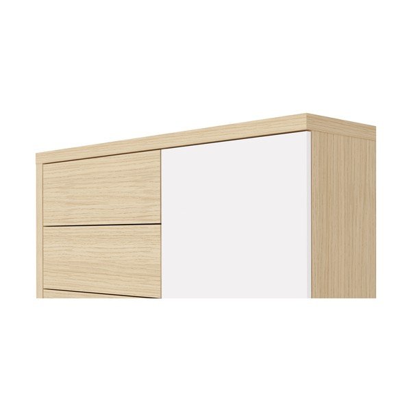 Biela nízka šatníková skriňa v dekore duba 113x113 cm Hugo - TemaHome - TemaHome-image-1