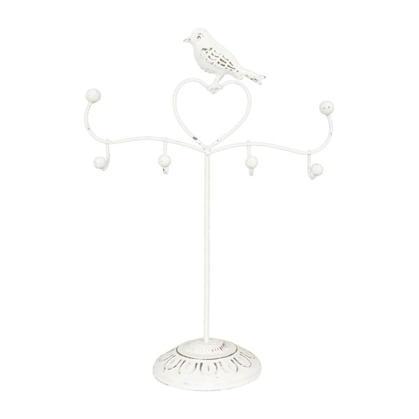 Stojan na šperky s bielymi vtáčikmi Birdie, 30 cm