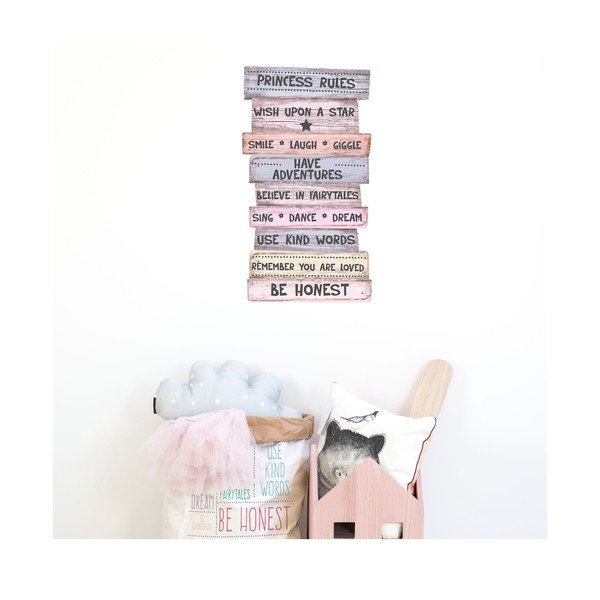 Dekoratívna ceduľa Little Nice Things Princess Rules, 50 x 30 cm-image-1