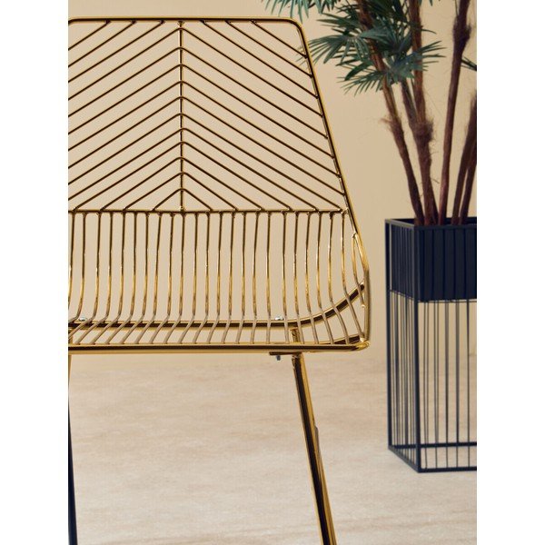 Kovová barová stolička v zlatej farbe District – Premier Housewares-image-4