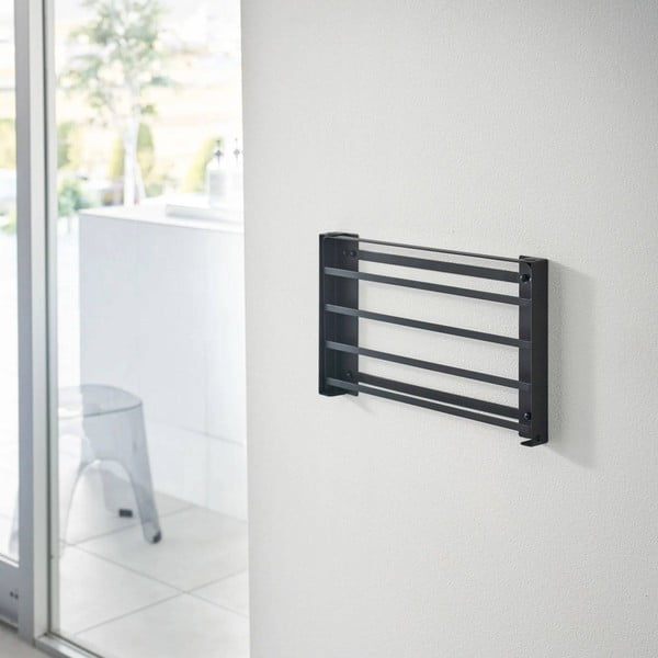 Matne čierna nástenná oceľová kúpeľňová polička Tower – YAMAZAKI-image-3