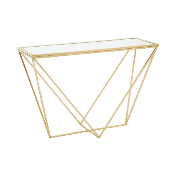Konzolový stolík so sklenenou doskou v zlatej farbe 40x120 cm Farran – Premier Housewares-image-3