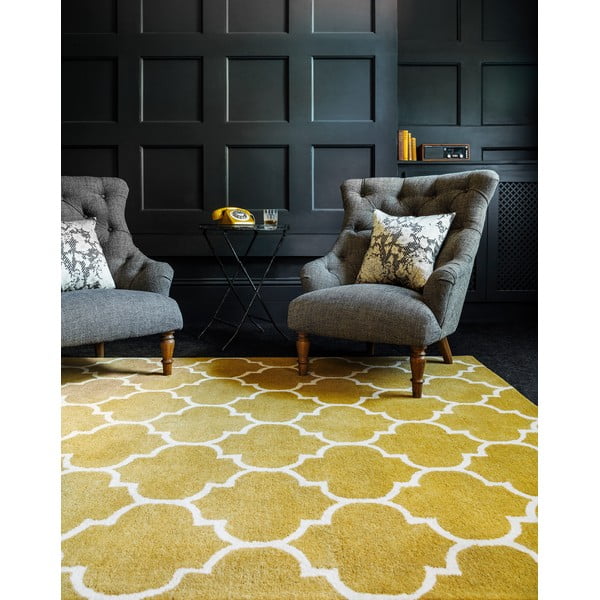 Okrovožltý ručne tkaný vlnený koberec 160x230 cm Albany – Asiatic Carpets-image-1