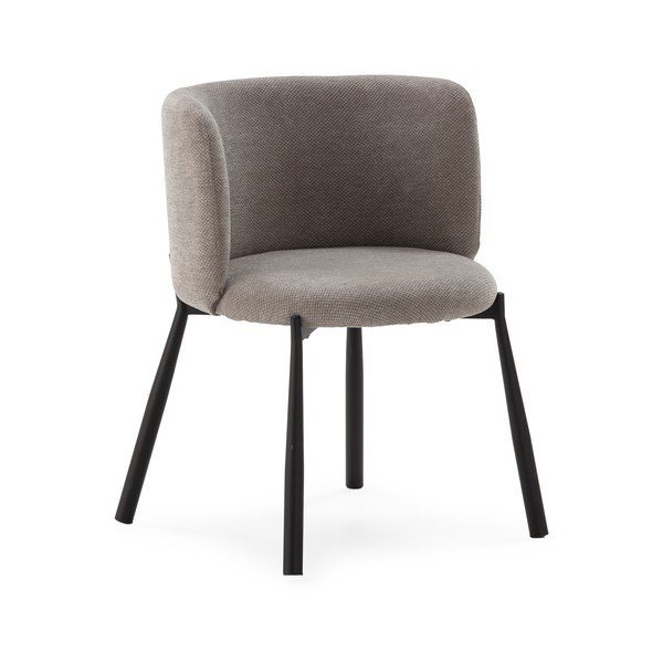 Sivé čalúnené jedálenské kreslá v súprave 2 ks Ginny – MOME