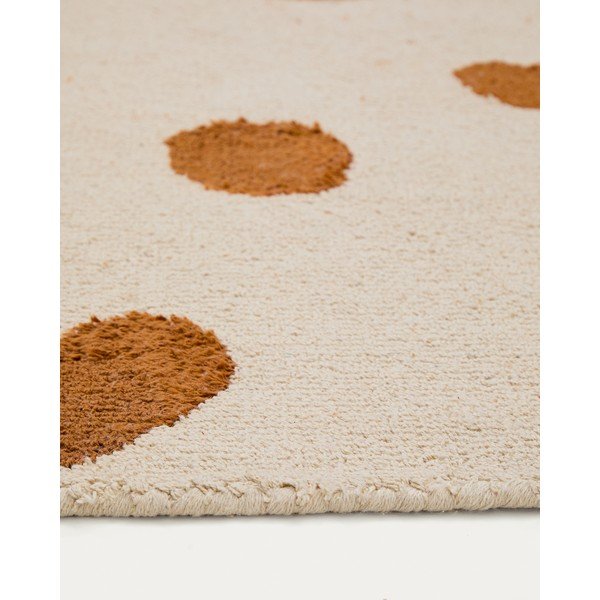 Krémový prateľný/ručne tkaný bavlnený detský koberec 90x150 cm Tandani – Kave Home-image-2