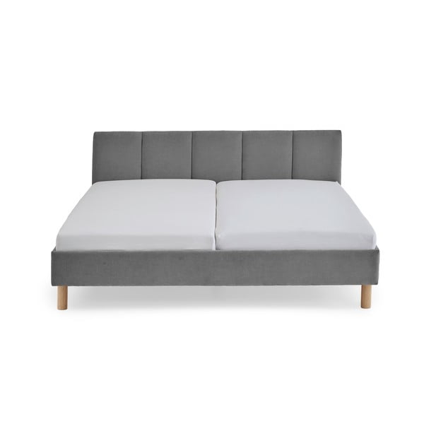 Sivá čalúnená dvojlôžková posteľ bez roštu 180x200 cm Joker – Meise Möbel-image-3