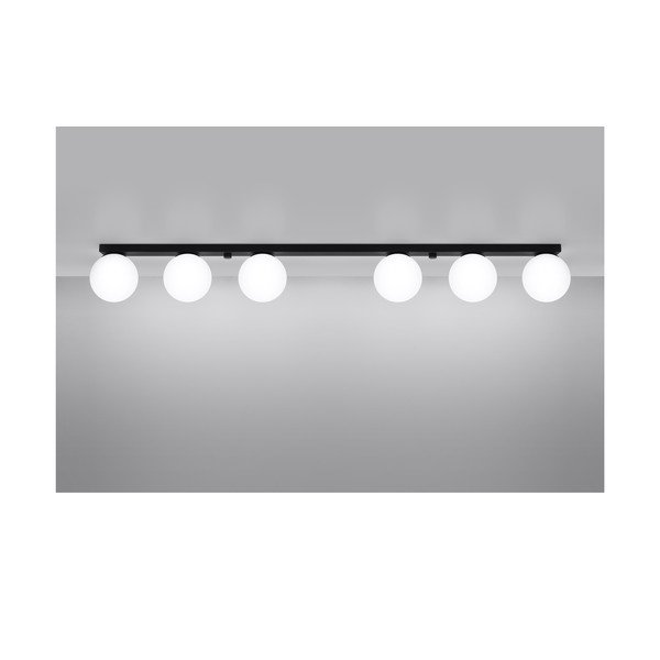 Čierne stropné svietidlo so skleneným tienidlom ø 12 cm Umerta – Sollux-image-2