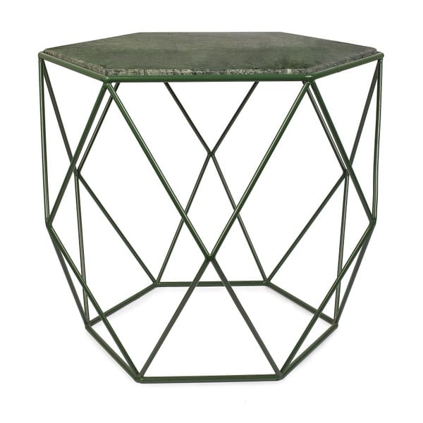 Zelený stolík s mramorovou doskou HF Living Gemstone