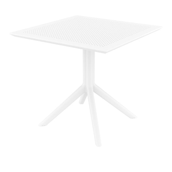Biely záhradný jedálenský stôl Resol Sky, 80 × 80 cm