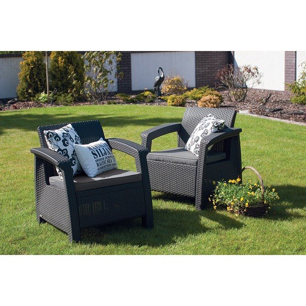 Tmavosivé záhradné kreslo Corfu – Keter-image-2