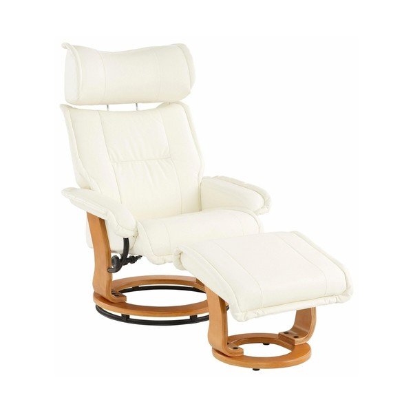 Set krémového kresla a podnožky Støraa Roubaix