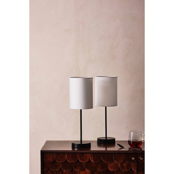 Biela/čierna látková stolová lampa (výška  45 cm) Seth – Jotex-image-2