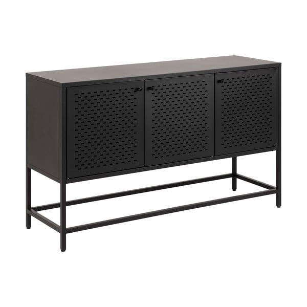 Čierna kovová nízka komoda 125x75 cm Newcastle – Actona-image-2