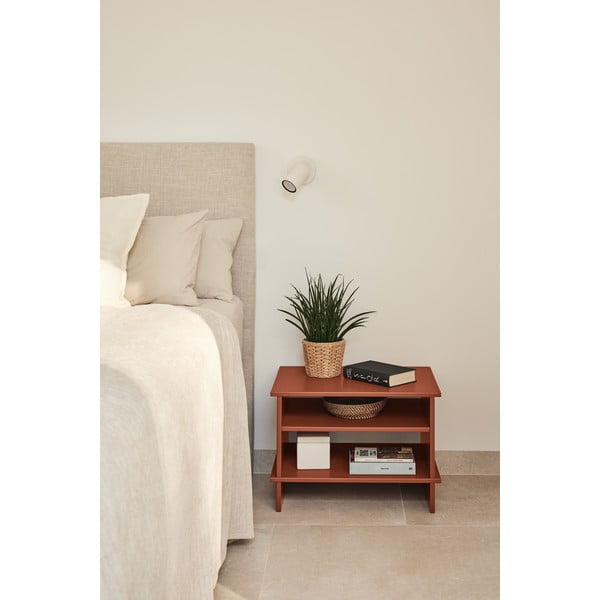 Nočný stolík s poličkami v tehlovej farbe Inari – Teulat-image-1