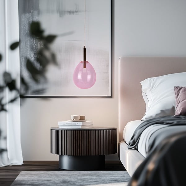 Fialové LED závesné svietidlo so skleneným tienidlom Lukka – Candellux Lighting-image-1