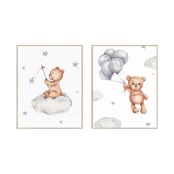 Detské obrázky v súprave 2 ks 30x40 cm Teddy Bears – knor