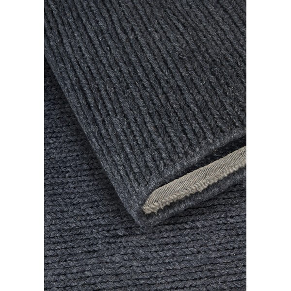 Tmavosivý ručne tkaný vlnený okrúhly koberec ø 160 cm Francois – Villeroy&Boch-image-3