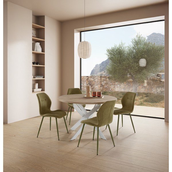 Zelené čalúnené jedálenské stoličky v súprave 4 ks Ansu – Marckeric-image-1