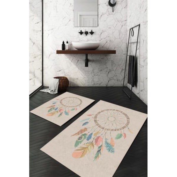 Béžové kúpeľňové predložky v súprave 2 ks 60x100 cm – Mila Home-image-1