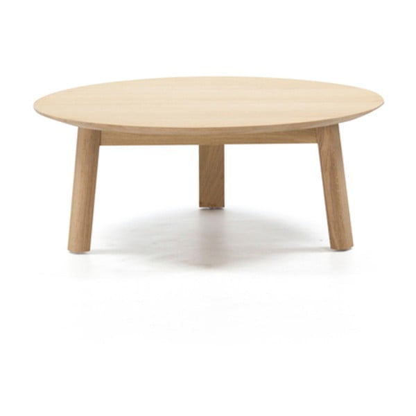 Konferenčný stolík z dubového dreva PLM Barcelona, ⌀ 90 cm