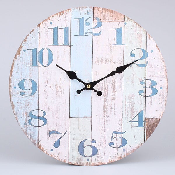Drevené hodiny Blue Country, 34 x 34 cm