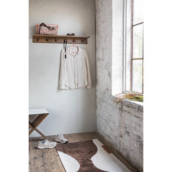 Hnedý nástenný vešiak z dubového dreva s poličkou 90 cm Showcase – Mette Ditmer Denmark-image-1