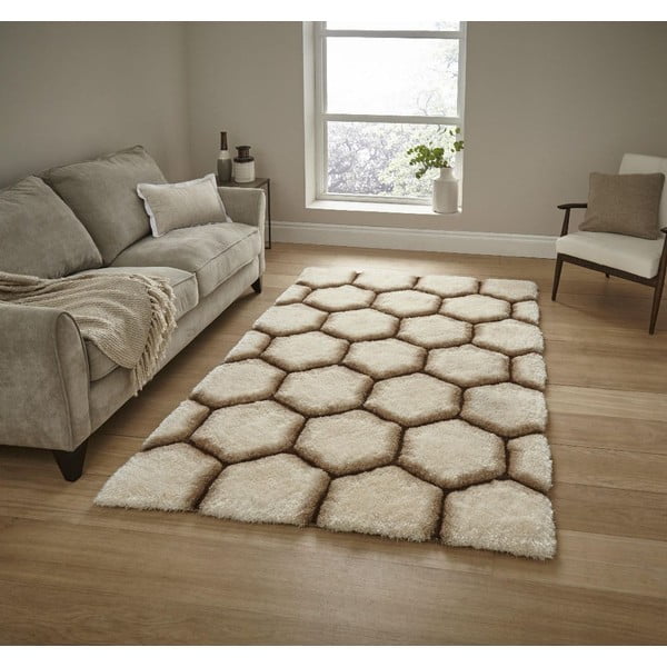 Krémový ručne viazaný koberec Think Rugs Noble House, 150 × 230 cm
