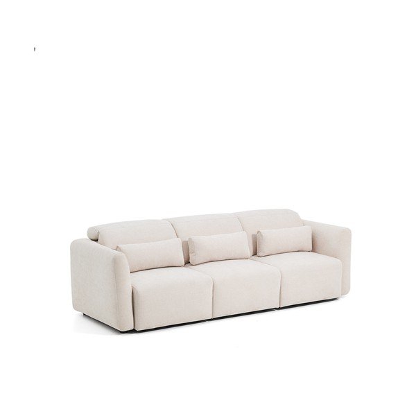 Béžová ženilková polohovacia/rozkladacia pohovka s leňoškou 255 cm Lares – Kave Home-image-3