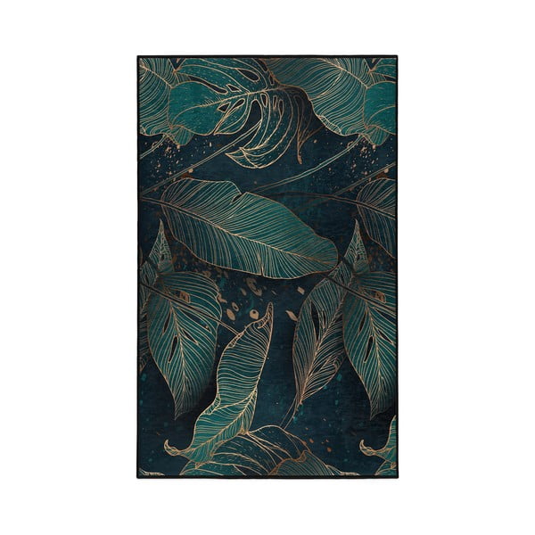 Prateľný koberec v petrolejovej farbe 120x180 cm Midnight Jungle – Mila Home