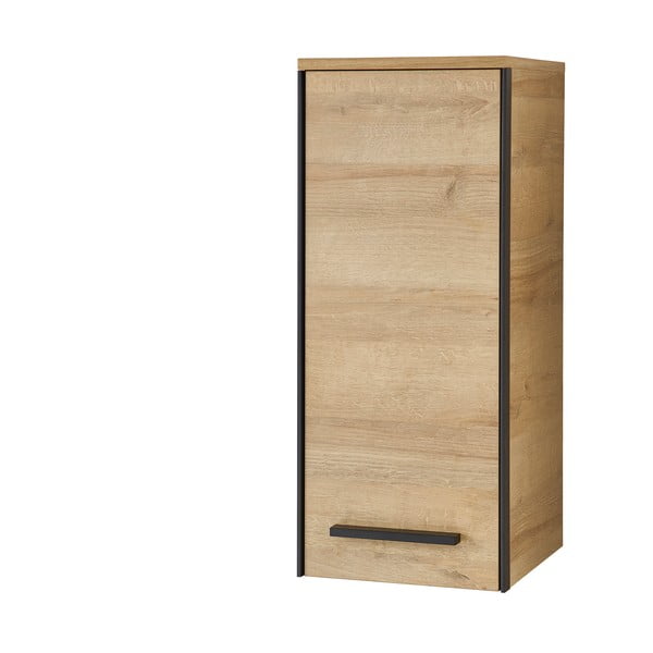 Závesná kúpeľňová skrinka v dekore duba v prírodnej farbe 70x30 cm Quickset 395 – Pelipal