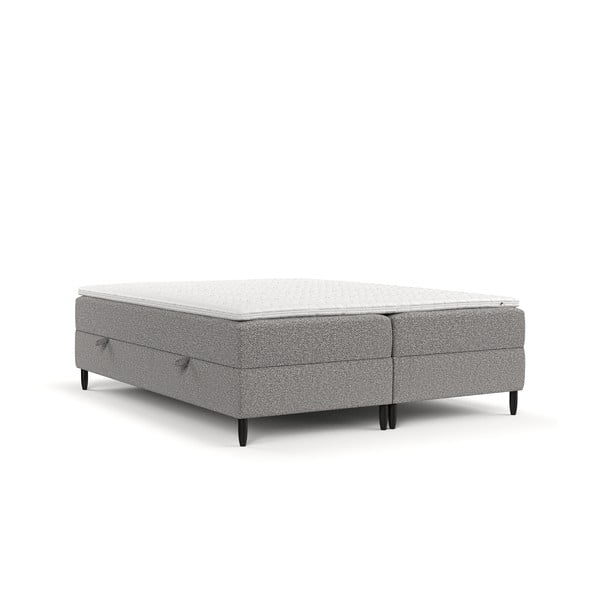 Sivá boxspring posteľ s úložným priestorom 180x200 cm Malte – Maison de Rêve