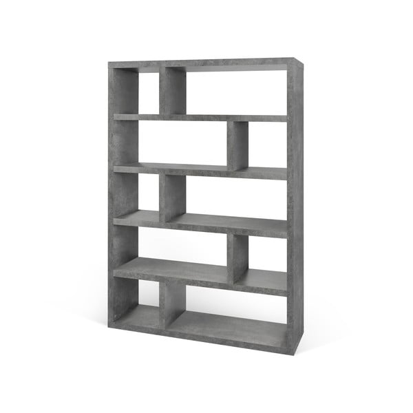 Sivá knižnica v betónovom dekore TemaHome Dublin, výška 173 cm-image-1
