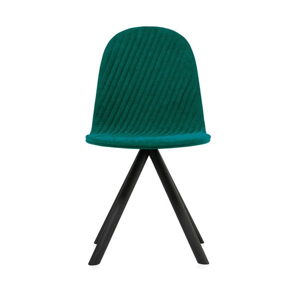 Tyrkysová stolička s čiernymi nohami IKER Mannequin Stripe