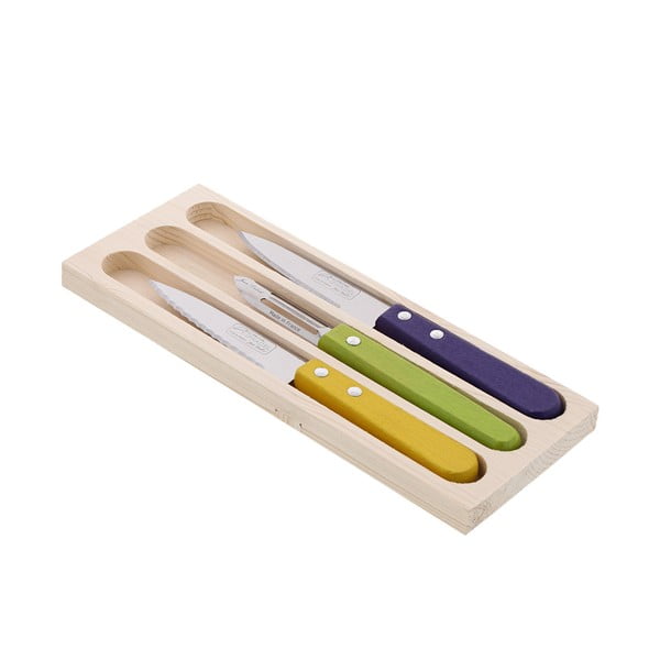 Sada 2 nožov a škrabky z antikoro ocele na lúpanie v darčekovom balení Jean Dubost Vegetable