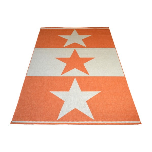 Oranžový vysokoodolný koberec Floorita Orange Star, 200 x 290 cm