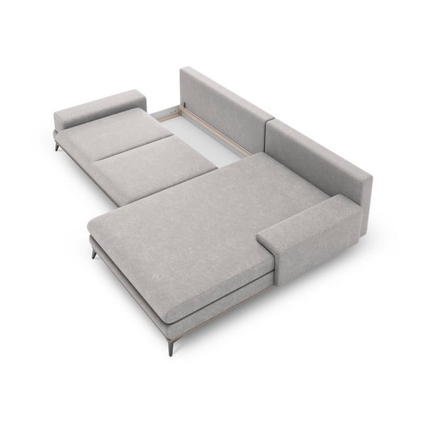 Svetlosivá rozkladacia rohová pohovka Windsor & Co Sofas Planet, pravý roh-image-3